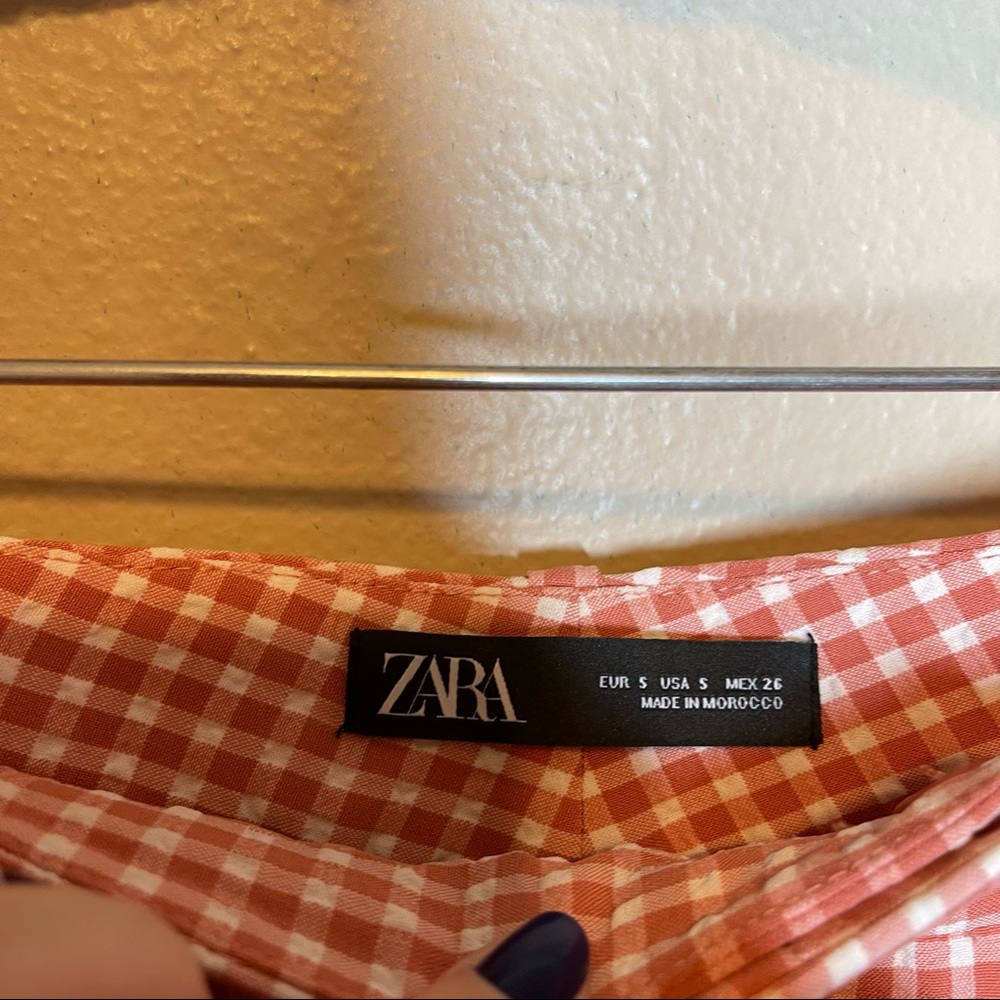 Zara Pink Gingham Tailored Pants - Picture 4 of 6